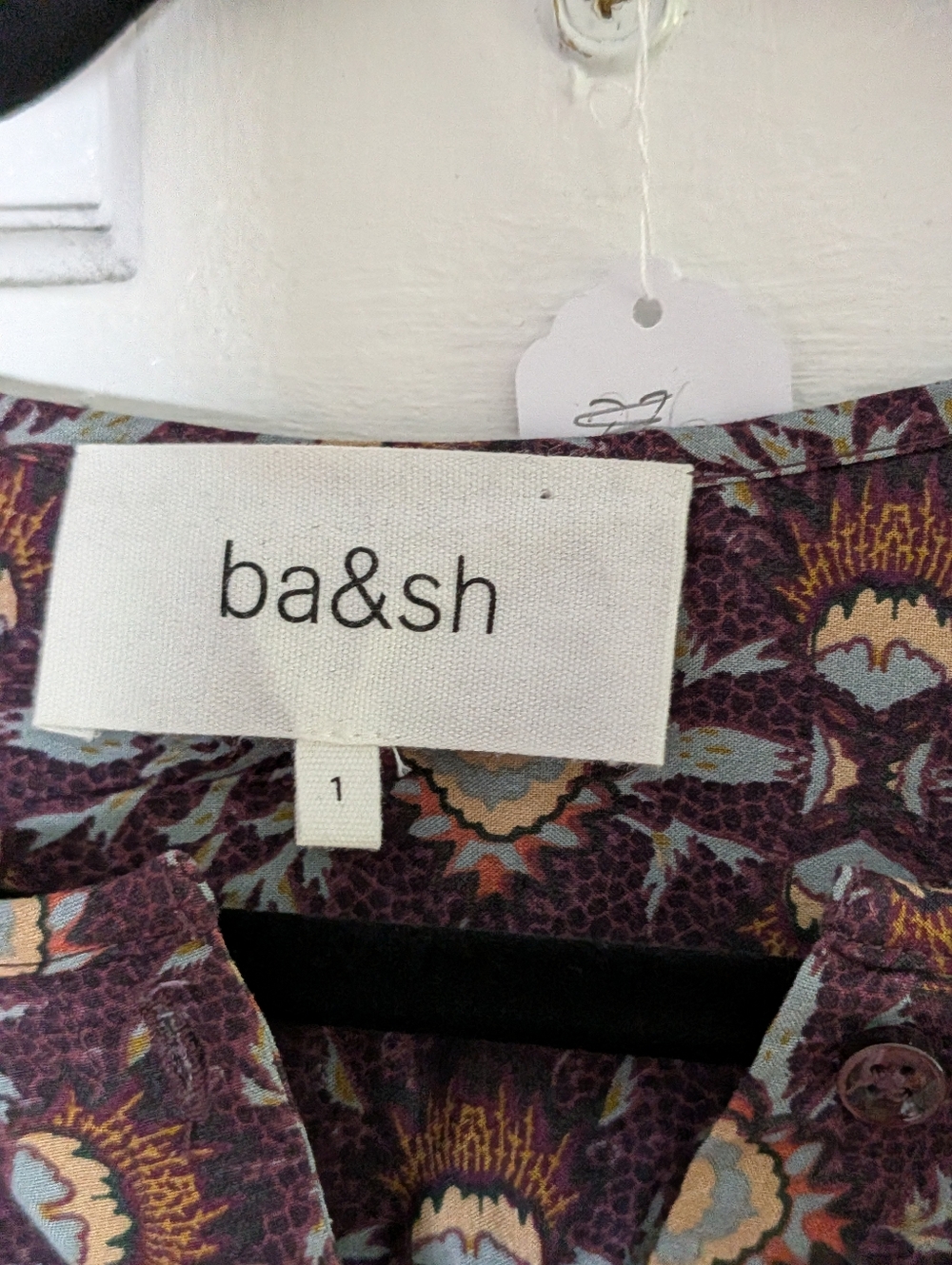 ba&sh Tracy Printed Mini Dress Boho Long Sleeve EU 1 / US S - Picture 3 of 6